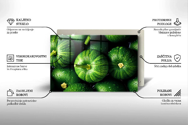 Tagliere in vetro Zucche verdi