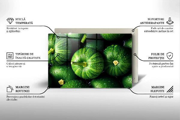 Tagliere in vetro Zucche verdi