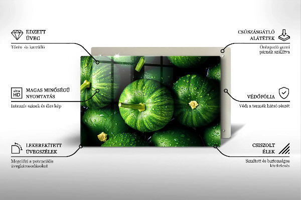 Tagliere in vetro Zucche verdi