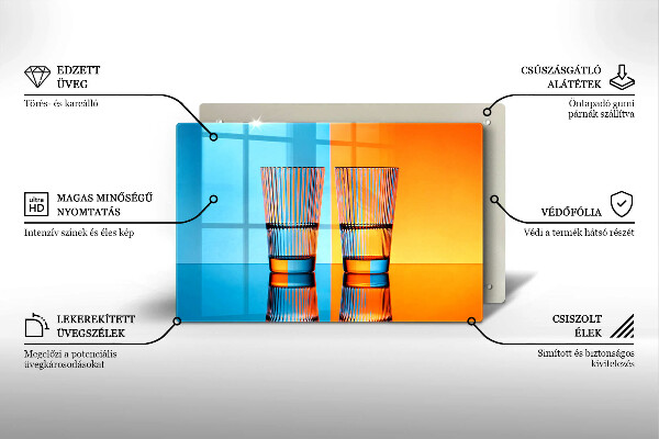 Tagliere in vetro Due bicchieri d'acqua