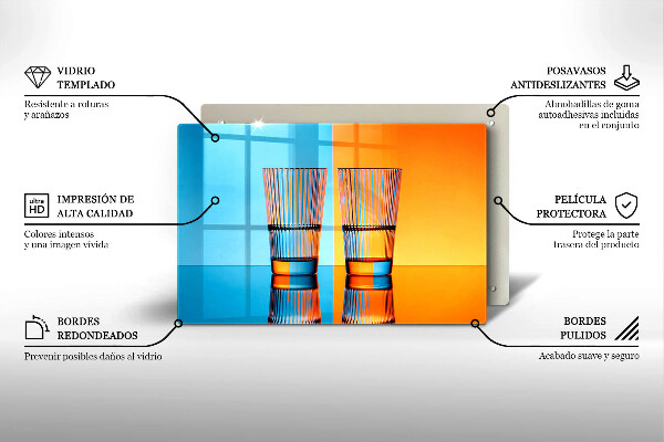 Tagliere in vetro Due bicchieri d'acqua