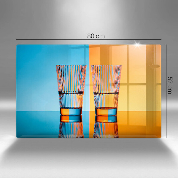 Tagliere in vetro Due bicchieri d'acqua