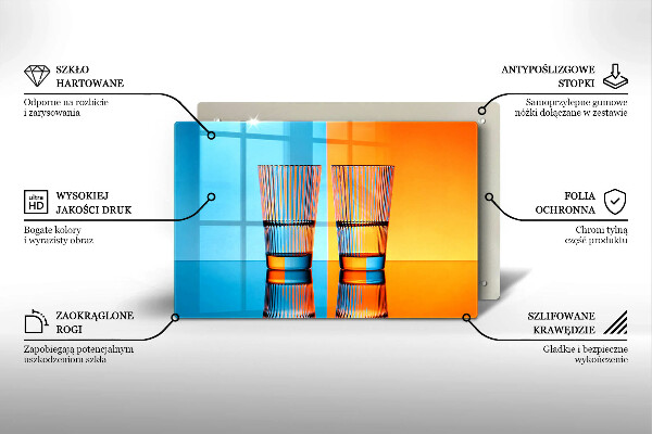 Tagliere in vetro Due bicchieri d'acqua