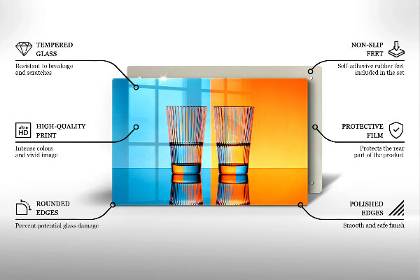 Tagliere in vetro Due bicchieri d'acqua