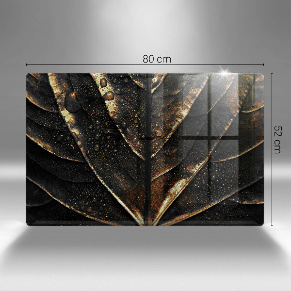 Tagliere in vetro Foglia d'oro