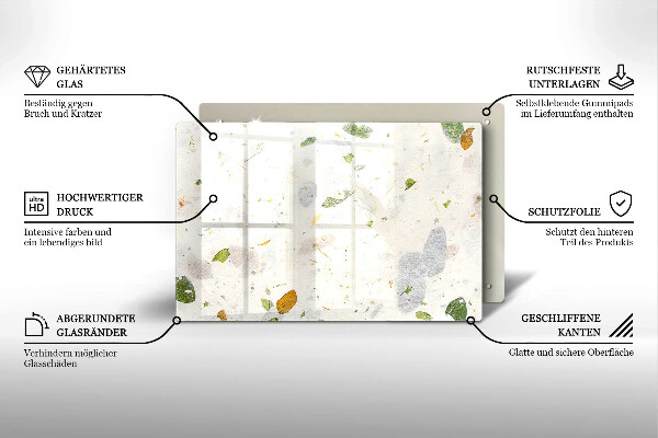Tagliere in vetro Foglie cadenti