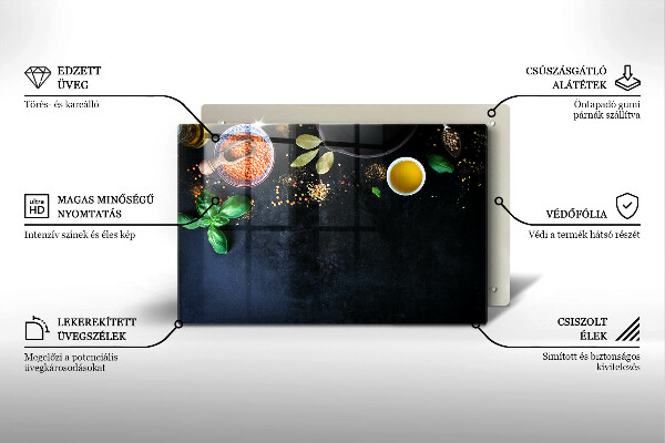 Tagliere in vetro Ciotole di spezie