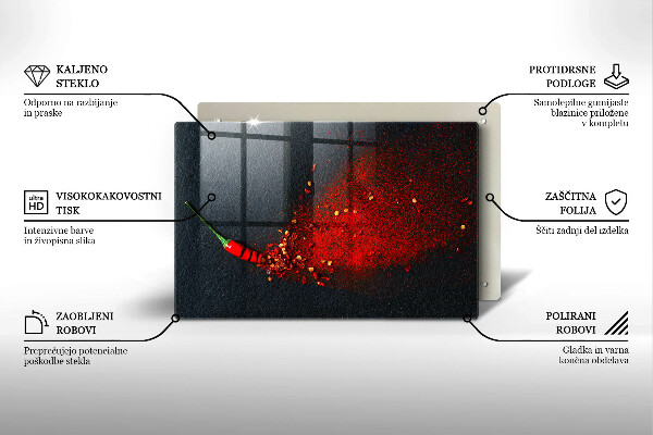 Tagliere in vetro temperato Peperoncino