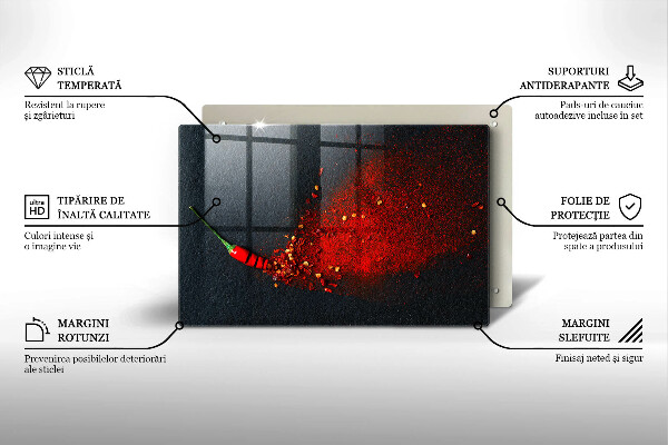 Tagliere in vetro temperato Peperoncino