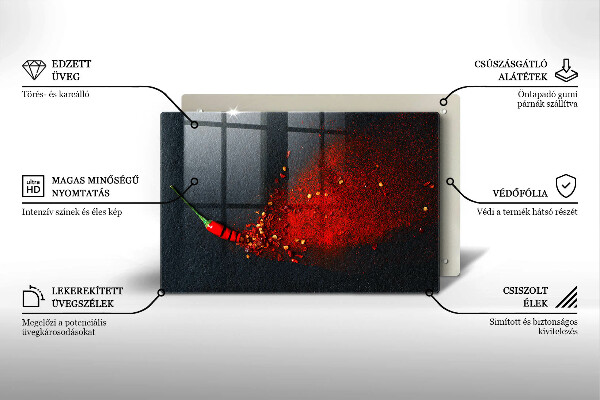 Tagliere in vetro temperato Peperoncino