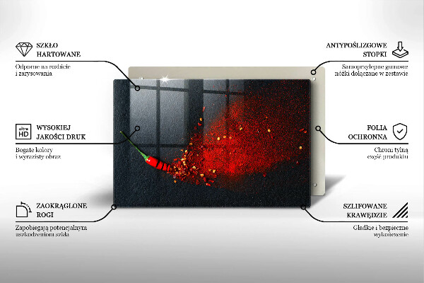 Tagliere in vetro temperato Peperoncino
