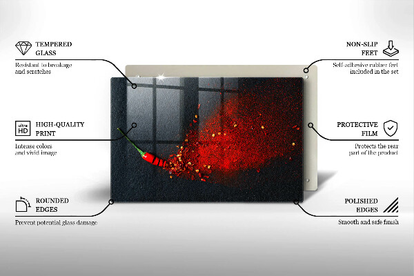 Tagliere in vetro temperato Peperoncino