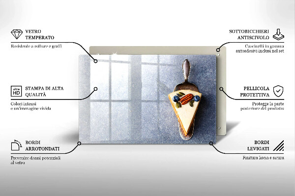 Tagliere in vetro Pezzo di torta