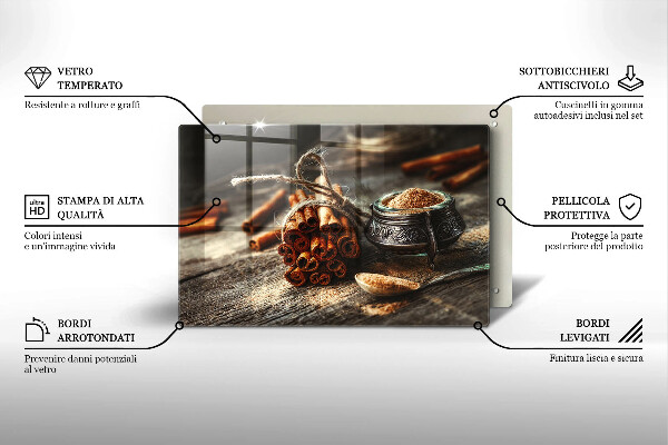 Tagliere in vetro Baccelli di vaniglia