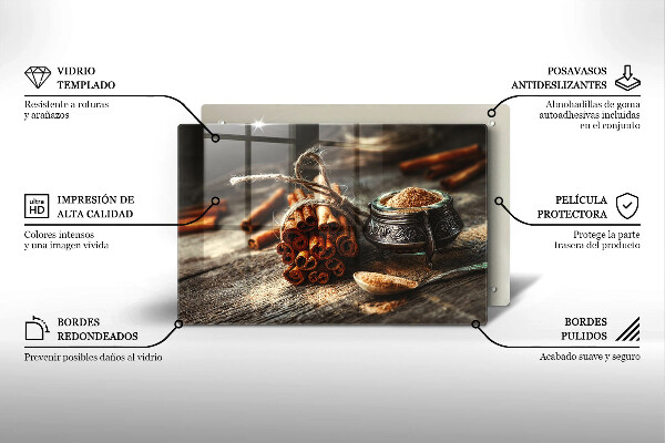 Tagliere in vetro Baccelli di vaniglia