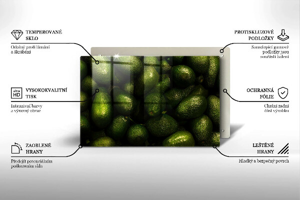 Tagliere in vetro Frutto dell'avocado