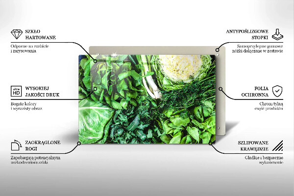 Tagliere in vetro Verdure verdi