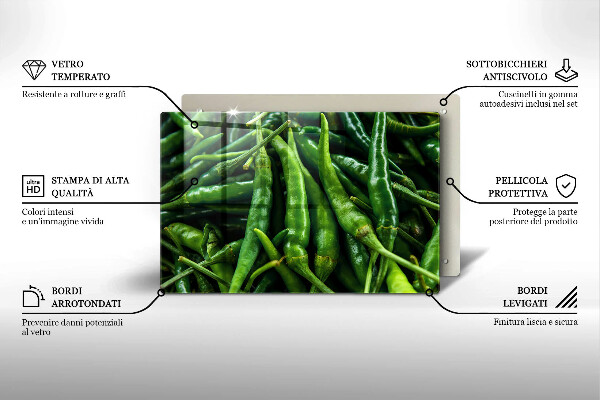 Tagliere in vetro Baccelli di piselli