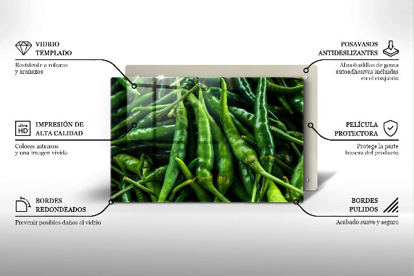 Tagliere in vetro Baccelli di piselli