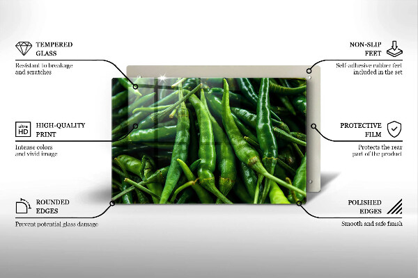 Tagliere in vetro Baccelli di piselli