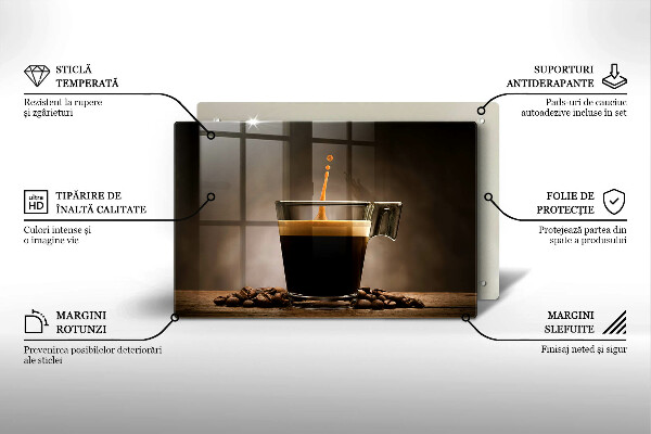 Tagliere in vetro Vetro e chicchi di caffè