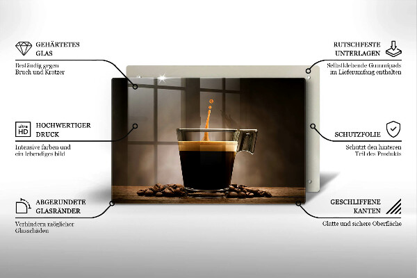 Tagliere in vetro Vetro e chicchi di caffè