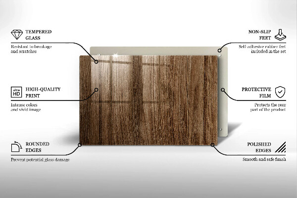 Tagliere in vetro Struttura del legno