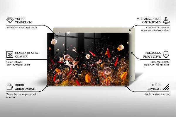 Tagliere in vetro Spezie piccanti