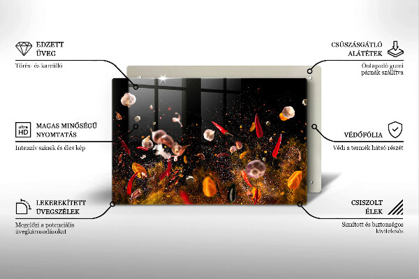 Tagliere in vetro Spezie piccanti