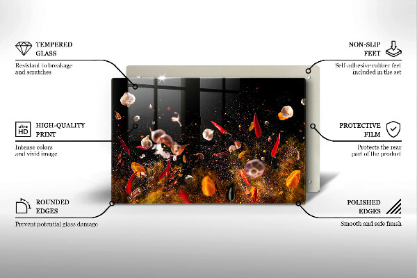 Tagliere in vetro Spezie piccanti