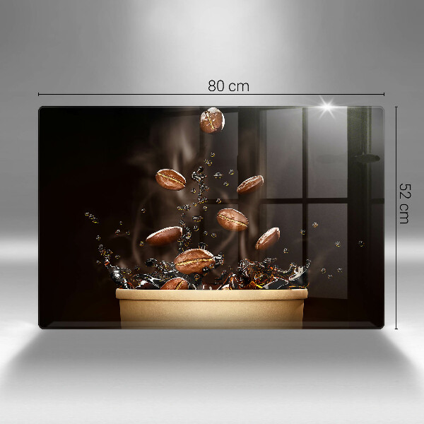 Tagliere in vetro Chicchi di caffè caldi