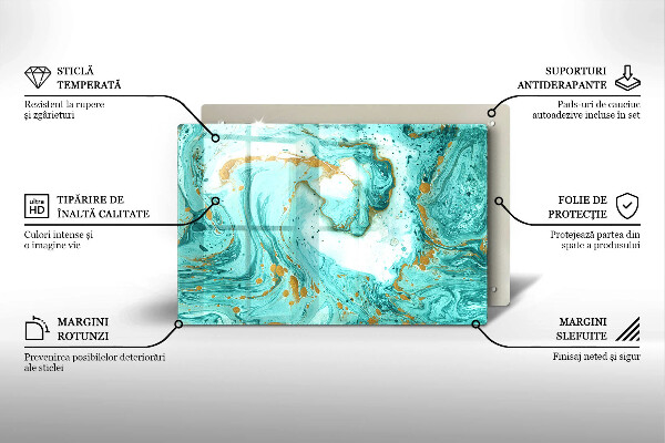 Tagliere in vetro Astrazione blu