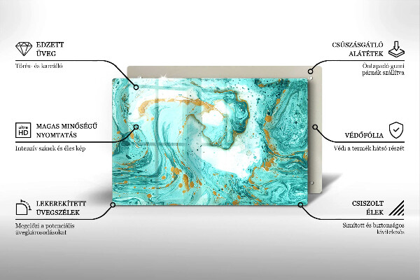 Tagliere in vetro Astrazione blu
