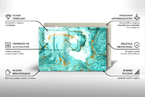 Tagliere in vetro Astrazione blu