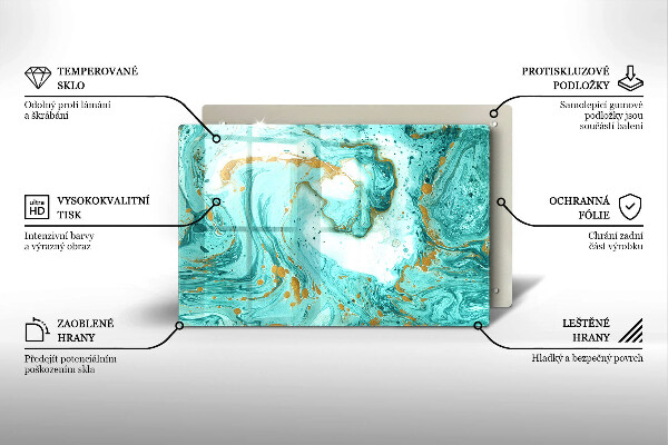 Tagliere in vetro Astrazione blu