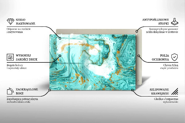 Tagliere in vetro Astrazione blu