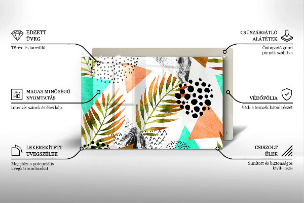 Tagliere in vetro Modello di foglie Boho