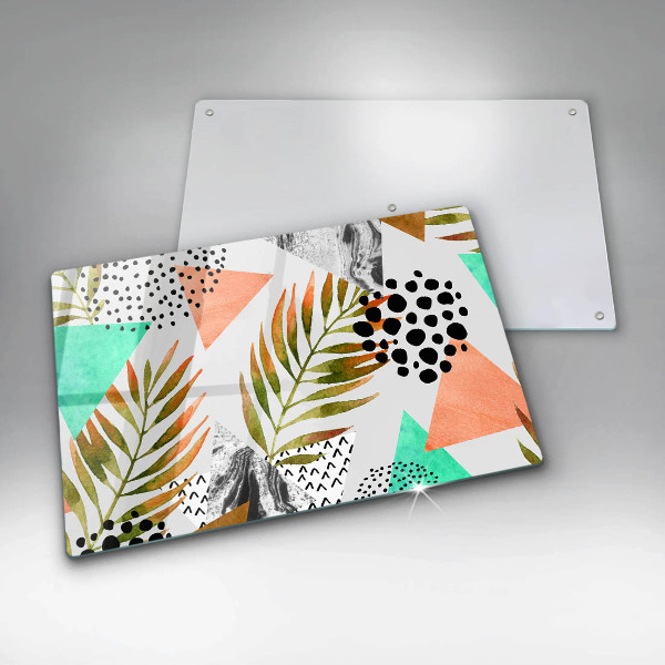 Tagliere in vetro Modello di foglie Boho