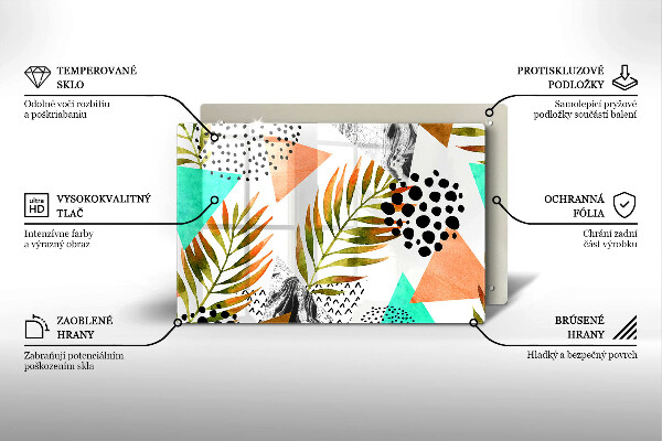 Tagliere in vetro Modello di foglie Boho