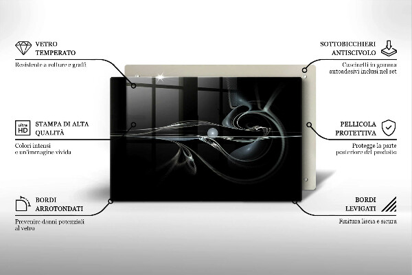 Tagliere in vetro temperato Astrazione moderna