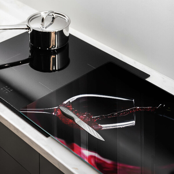 Tagliere in vetro temperato Un bicchiere di vino rosso