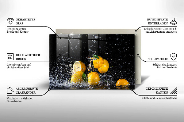 Tagliere in vetro temperato Succoso frutto di limone