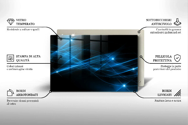 Tagliere in vetro temperato Fumo blu astratto