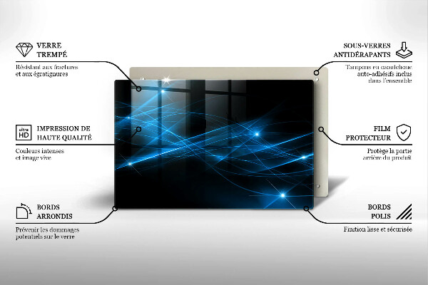 Tagliere in vetro temperato Fumo blu astratto