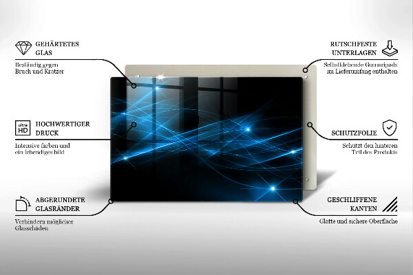Tagliere in vetro temperato Fumo blu astratto