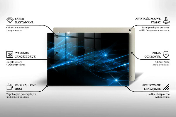 Tagliere in vetro temperato Fumo blu astratto