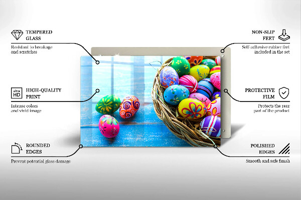 Tagliere in vetro temperato Uova di Pasqua Uova di Pasqua