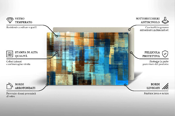 Tagliere in vetro temperato Sfondo dipinto
