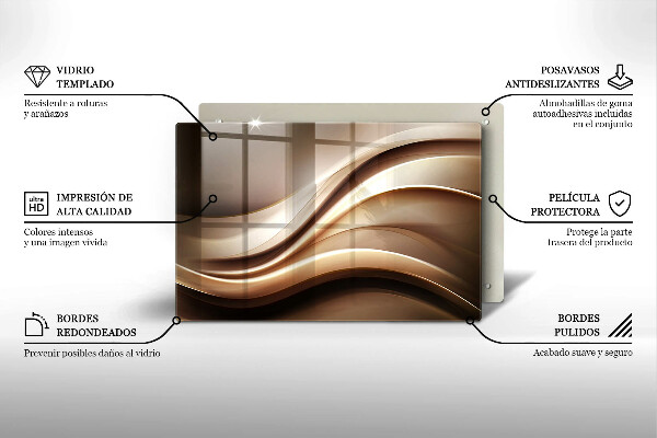 Tagliere in vetro temperato Linee delicate di astrazione