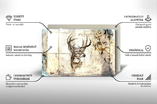 Tagliere in vetro temperato Illustrazione degli animali dei cervi